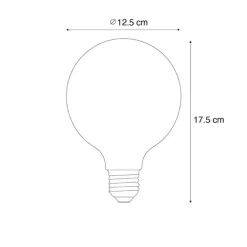 LUEDD Preisvorteil Auf Leuchtmittel|Filament Lampen*5er-Set E27 Dimmbare LED-Glühbirnen Spiralfilament G125 4W 270 lm 2200K