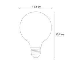 LUEDD Preisvorteil Auf Leuchtmittel|Filament Lampen*5er-Set E27 Dimmbare LED-Glühbirne G95 5W 450 lm 2700K