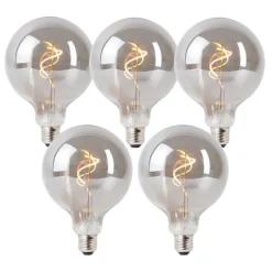LUEDD Preisvorteil Auf Leuchtmittel|Filament Lampen*5er-Set E27 Dimmbare LED-Glühbirnen Rauch G125 4W 130 lm 1900K