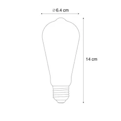 LUEDD Preisvorteil Auf Leuchtmittel|Led Lampen*5er-Set E27 Dimmbare LED-Glühbirnen ST64 Braun 4W 100 lm 1800K