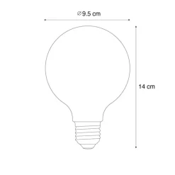 LUEDD Preisvorteil Auf Leuchtmittel|Led Lampen*5er-Set E27 Dimmbare LED-Glühbirnen G95 Braun 4W 120 lm 1800K