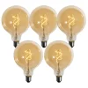 LUEDD Preisvorteil Auf Leuchtmittel|Filament Lampen*5er-Set E27 Dimmbare LED-Glühbirnen Spiralfilament Gold G125 4W 270 lm 2200K