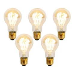LUEDD Preisvorteil Auf Leuchtmittel|Filament Lampen*5er-Set E27 Dimmbare LED-Spiralglühbirnen A60 Goldline 4W 270 lm 2200K
