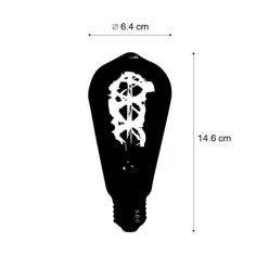 LUEDD Preisvorteil Auf Leuchtmittel|Led Lampen*5er-Set E27 LED Spiral Filament Glühbirnen ST64 5W 400 lm 2200K