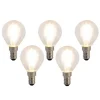 LUEDD Preisvorteil Auf Leuchtmittel|Led Lampen*5er-Set E14 LED-Filament-Glühbirnen P45 4W 470 lm 2700K