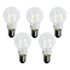 LUEDD Preisvorteil Auf Leuchtmittel|Filament Lampen*5er-Set E27 LED-Glühbirnen A60 Lux Sensor 2,5W 250 lm 3000K