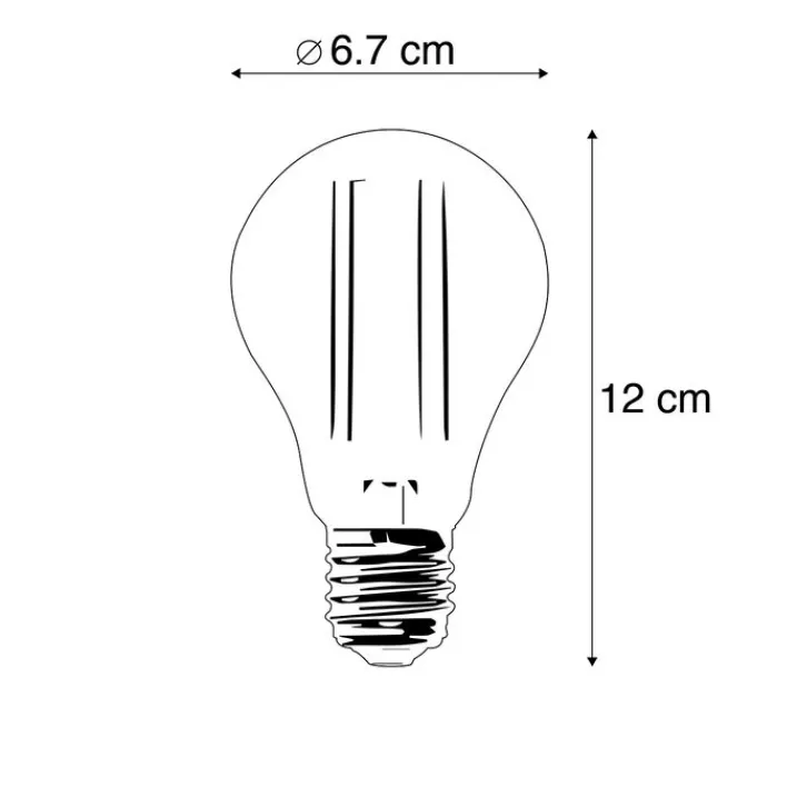 LUEDD Preisvorteil Auf Leuchtmittel|Filament Lampen*3er-Set E27 LED-Lampe A67 klar 8W 1055 lm 2700K