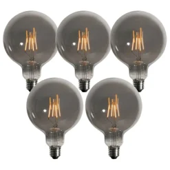 LUEDD Preisvorteil Auf Leuchtmittel|Filament Lampen*5er-Set E27 3-Stufen-Dimmbare LED-Glühbirnen Rauch G125 4W 150 lm 1900K