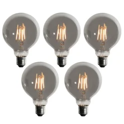 LUEDD Preisvorteil Auf Leuchtmittel|Filament Lampen*5er-Set E27 3-Stufen-Dimmbare LED-Glühbirnen Rauch G95 4W 200 lm 1900K