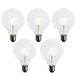 LUEDD Preisvorteil Auf Leuchtmittel|Filament Lampen*5er-Set E27 3-Stufen-Dimmbare LED-Glühbirne G95 4W 450 lm 2700K