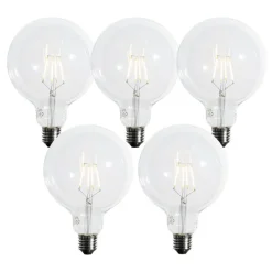 LUEDD Preisvorteil Auf Leuchtmittel|Filament Lampen*5er-Set E27 3-Stufen-Dimmbare LED-Spiralfilament-Glühbirnen G125 4W 450 lm 2700K