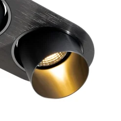 QAZQA Einbaustrahler|Wohnzimmerlampen*6er-Set Einbaustrahler Gunmetal GU10 70mm Schwenkbar 2-flammig - Installa