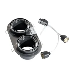 QAZQA Einbaustrahler|Wohnzimmerlampen*6er-Set Einbaustrahler Gunmetal GU10 70mm Schwenkbar 2-flammig - Installa