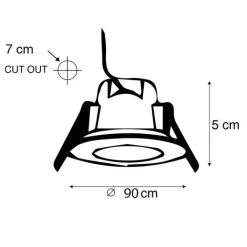 QAZQA Gartenbeleuchtung|Badezimmerlampen*3er-Set Einbaustrahler rund Stahl inkl. LED IP65 - Simply