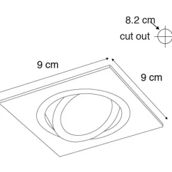 QAZQA Einbaustrahler|Wohnzimmerlampen*6er-Set Einbaustrahler Stahl neigbar - Lock 1