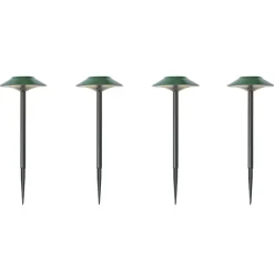 QAZQA Gartenbeleuchtung|Led-Außenleuchten*4er-Set grüne Erdspießstrahler inkl. LED IP44 Solar - Mushroom