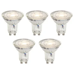 LUEDD Preisvorteil Auf Leuchtmittel|Smarte Glühbirnen*5er-Set GU10 50mm Dimmbare Kelvin LED-Lampen Klar 4,9W 400 lm 2200-3000K