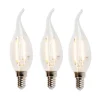 LUEDD Preisvorteil Auf Leuchtmittel|Filament Lampen*3er-Set LED-Filament-Kerzenlampe E14 3W 2700K 250lm F35 dimmbar klar