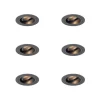QAZQA Einbaustrahler|Wohnzimmerlampen*6er-Set moderne Einbaustrahler Gunmetal GU10 50mm Rund Neigbar - Chuck