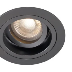 QAZQA Einbaustrahler|Wohnzimmerlampen*6er-Set moderne Einbaustrahler Gunmetal GU10 50mm Rund Neigbar - Chuck