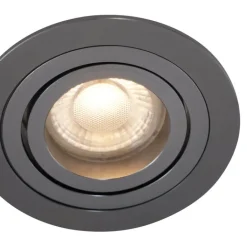 QAZQA Schlafzimmerlampen|Küchenlampen*6er-Set moderne Einbaustrahler Gunmetal GU10 50mm rund schwenkbar - Rondoo