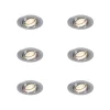 QAZQA Einbaustrahler|Wohnzimmerlampen*6er-Set moderne Einbaustrahler Stahl - Rondoo