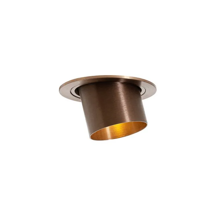 QAZQA Einbaustrahler|Wohnzimmerlampen*6er-Set moderne Einbaustrahler Dunkelbronze Rund Schwenkbar - Installa