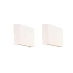 QAZQA Schlafzimmerlampen|Küchenlampen*2er-Set moderne Wandleuchten weiß - Otan