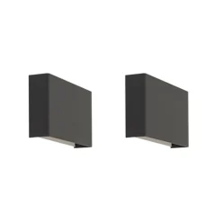 QAZQA Schlafzimmerlampen|Küchenlampen*2er-Set moderne Wandleuchten schwarz - Otan