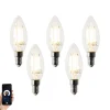 LUEDD Preisvorteil Auf Leuchtmittel|Smarte Glühbirnen*5er-Set Smart E14 LED-Lampen B35 4,5W 470 lm 2700K