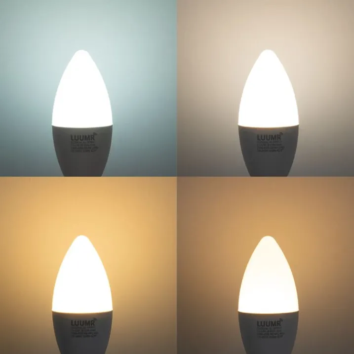 LUUMR Preisvorteil Auf Leuchtmittel|Smarte Glühbirnen*5er-Set Smart E14 LED-Lampen C37 Opal RGBW 4,9W 470 lm 2700-6500K