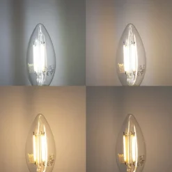 LUUMR Preisvorteil Auf Leuchtmittel|Smarte Glühbirnen*5er-Set Smart E14 LED-Lampen C35 Klar 4.2W 470 lm 2700-6500K