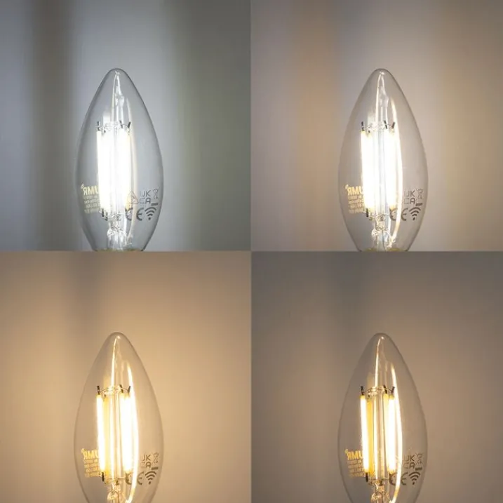 LUUMR Preisvorteil Auf Leuchtmittel|Smarte Glühbirnen*5er-Set Smart E14 LED-Lampen C35 Klar 4.2W 470 lm 2700-6500K