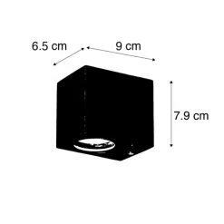 QAZQA Badezimmerlampen|Außenwandleuchten*3er-Set smarte Wandleuchten schwarz GU10 50mm IP44 - Baleno