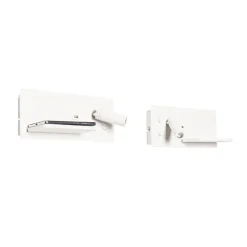 QAZQA Professional Schlafzimmerlampen|Wohnzimmerlampen*2er-Set Wandleuchten weiß inkl. LED mit USB und Induktionsladegerät - Riza