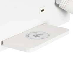 QAZQA Professional Schlafzimmerlampen|Wohnzimmerlampen*2er-Set Wandleuchten weiß inkl. LED mit USB und Induktionsladegerät - Riza