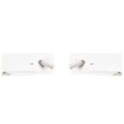 QAZQA Professional Schlafzimmerlampen|Wohnzimmerlampen*2er-Set Wandleuchten weiß inkl. LED mit USB und Induktionsladegerät - Riza