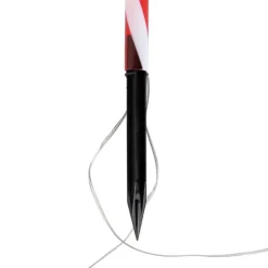 Luca Lighting Led-Außenleuchten*5er-Set Weihnachtsstecker rot mit weißen Zuckerstangen inkl. LED mit Timer IP44 - Melchior