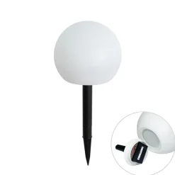 QAZQA Gartenbeleuchtung|Led-Außenleuchten*Gartenleuchte weiß 20 cm inkl. LED IP44 Solar RGBW - Ludger