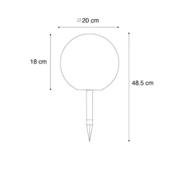 QAZQA Gartenbeleuchtung|Led-Außenleuchten*Gartenleuchte weiß 20 cm inkl. LED IP44 Solar RGBW - Ludger