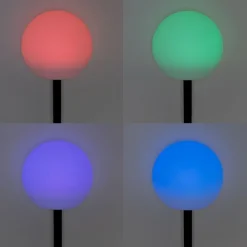 QAZQA Gartenbeleuchtung|Led-Außenleuchten*Gartenleuchte weiß 25 cm inkl. LED IP44 Solar RGBW - Ludger