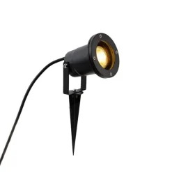 QAZQA Gartenbeleuchtung|Außenstrahler*Gartenstrahler schwarz inkl. Kabel und Stecker 200 cm IP65 - Basic