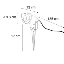 QAZQA Gartenbeleuchtung|Außenstrahler*Gartenstrahler schwarz inkl. Kabel und Stecker IP65 - Done