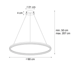 QAZQA Professional Led-Pendelleuchten|Pendelleuchten*Goldene Pendelleuchte 80cm inkl. LED 3-stufig dimmbar - Girello