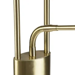 QAZQA Lampen Für Dein Homeoffice|Schlafzimmerlampen*Goldene Stehlampe mit Lesearm inkl. LED und USB-Anschluss - Sevilla