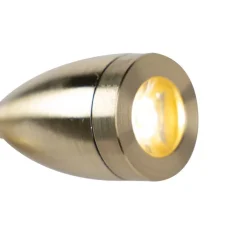 QAZQA Wandleuchten|Wohnzimmerlampen*Goldene USB Wandlampe mit weißem Schirm - Brescia Combi