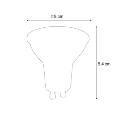 LUEDD Led Lampen*GU10 LED-Glühbirne 50mm Schwarz 7W 610 lm 3000K