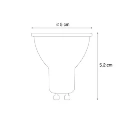 LUEDD Led Lampen*GU10 50mm dimmbare Kelvin LED-Glühbirne klar 4,9W 400 lm 2200-3000K