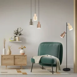 Trio Leuchten Pendelleuchten|Wohnzimmerlampen*Hängelampe aus Bronze mit Taupe und Beige, 3-flammig – Ans