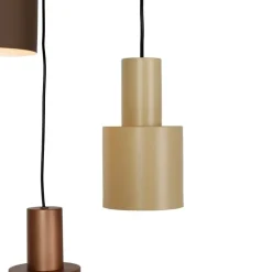 Trio Leuchten Pendelleuchten|Wohnzimmerlampen*Hängelampe aus Bronze mit Taupe und Beige, 3-flammig – Ans